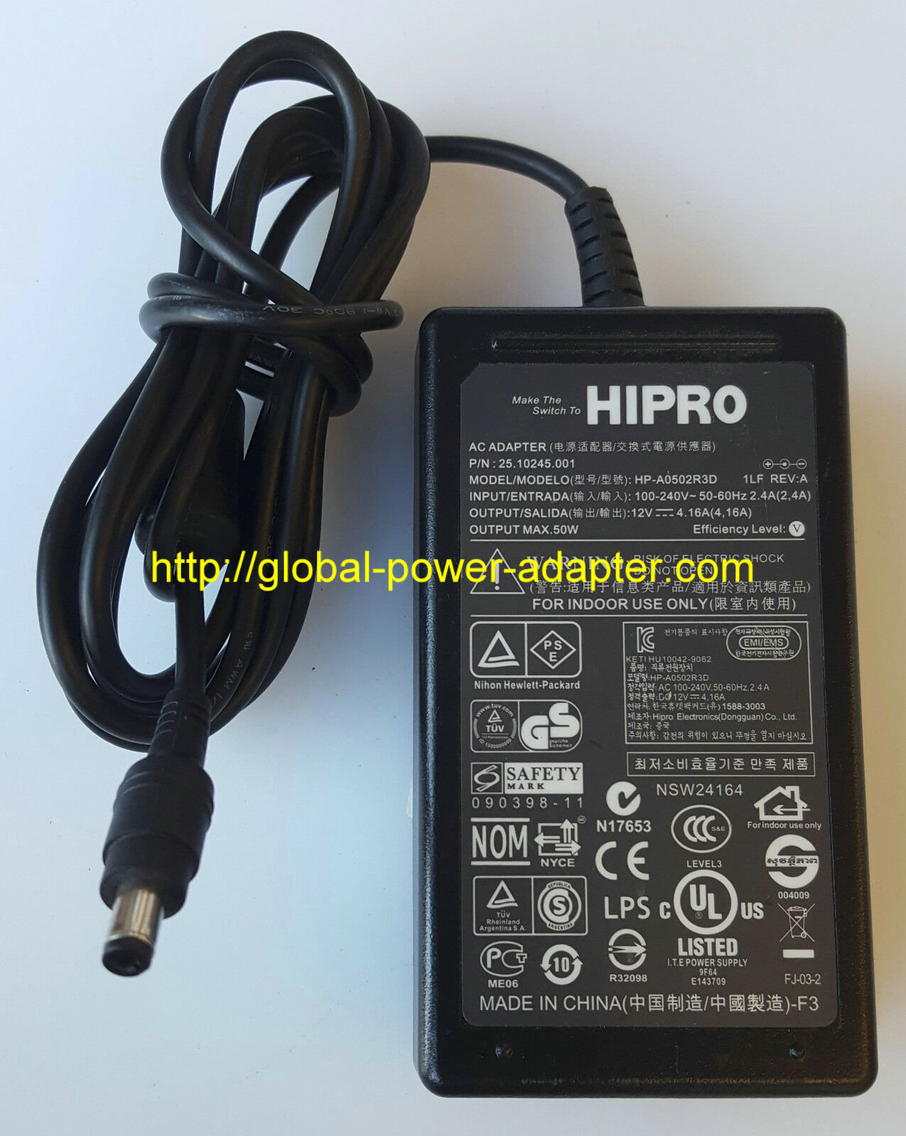*Brand NEW* 25.10245.001 HIPRO HP-A0502R3D 1LF REV:A 12V 4.16A AC/DC POWER SUPPLY ADAPTER